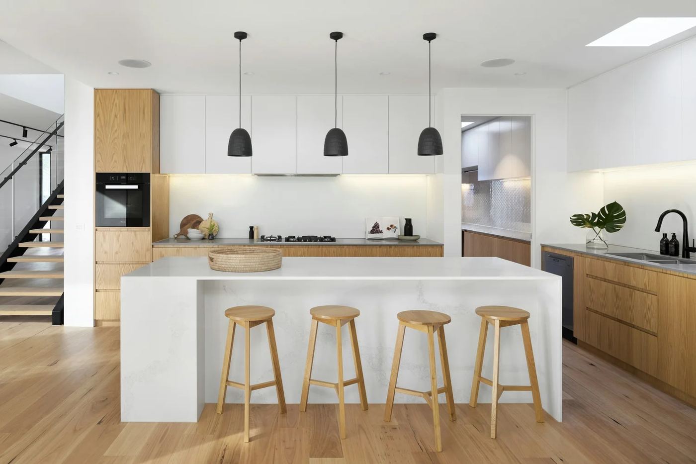Renovated kitchen with a large island
